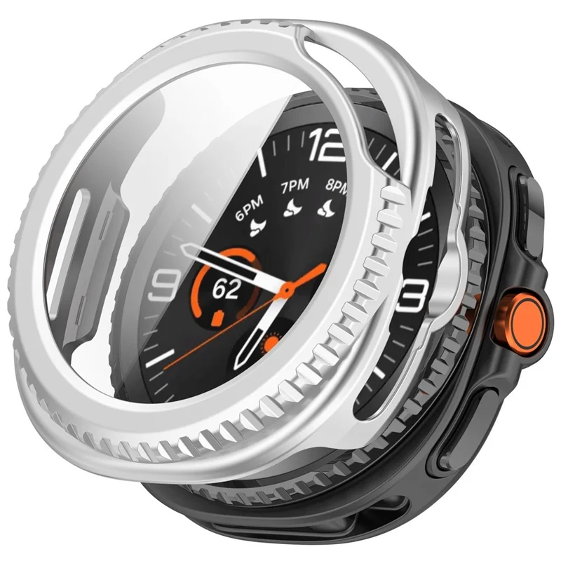 For Samsung Galaxy Watch8 Classic 46mm Hard PC Watch Protective Case with Tempered Glass Film - Pink-Cellmalls