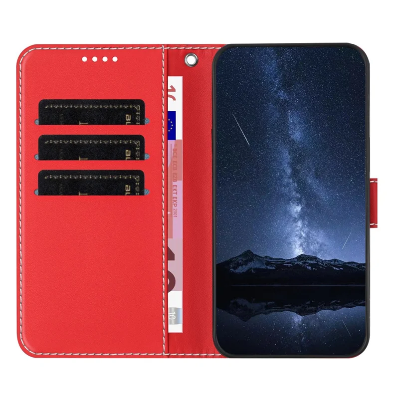 For Xiaomi 15 Ultra Phone Cases Wallet Stand Color Splicing Leather Cover with Magnetic Clasp - Red-Cellmalls