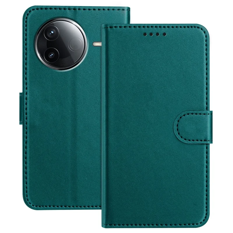 For Xiaomi Poco F7 Ultra 5G / Poco F7 Pro 5G / Redmi K80 Pro 5G / K80 5G Leather Case Wallet Stand Solid Color Anti Drop Phone Cover - Black-Cellmalls