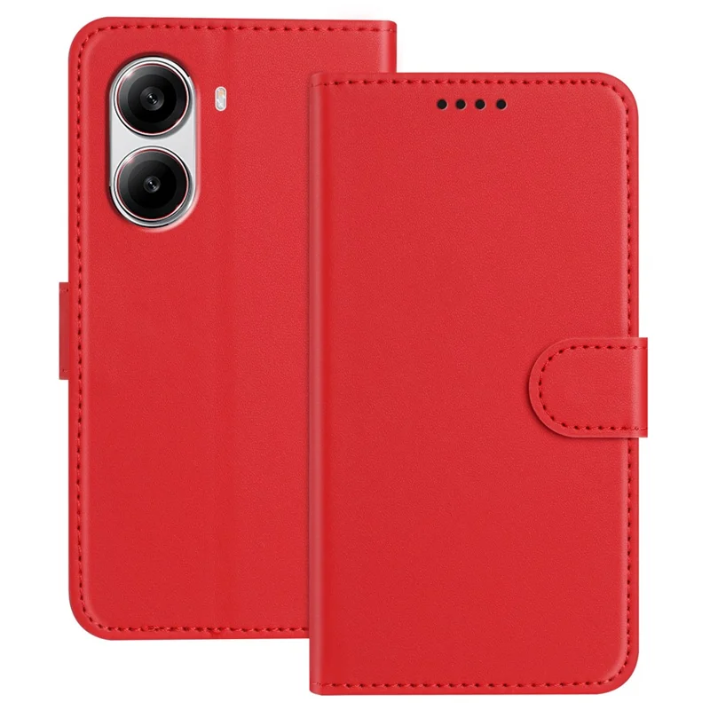 For Xiaomi Redmi Turbo 4 5G / Xiaomi Poco X7 Pro 5G Leather Case Wallet Stand Solid Color Anti Drop Phone Cover - Black-Cellmalls