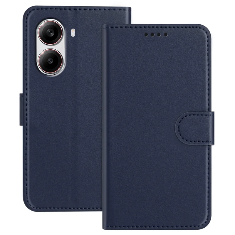 For Xiaomi Redmi Turbo 4 5G / Xiaomi Poco X7 Pro 5G Leather Case Wallet Stand Solid Color Anti Drop Phone Cover - Black-Cellmalls