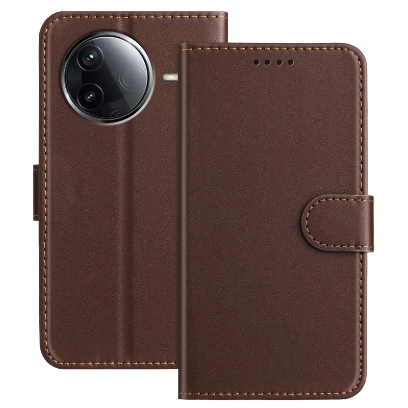 For Xiaomi Poco F7 Ultra 5G / Poco F7 Pro 5G / Redmi K80 Pro 5G / K80 5G Leather Case Wallet Stand Solid Color Anti Drop Phone Cover - Black-Cellmalls
