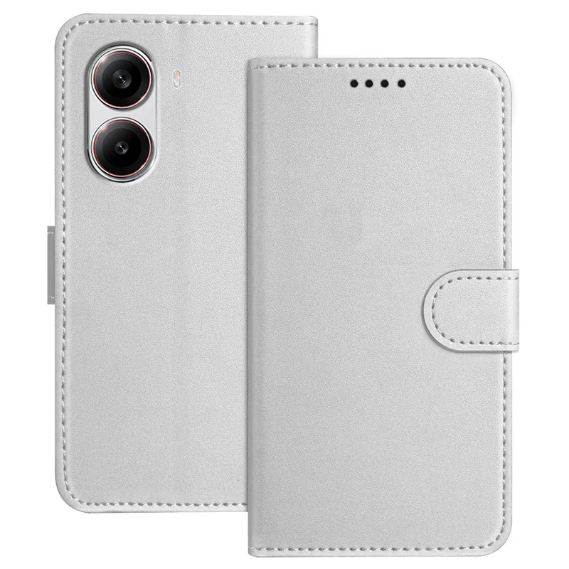 For Xiaomi Redmi Turbo 4 5G / Xiaomi Poco X7 Pro 5G Leather Case Wallet Stand Solid Color Anti Drop Phone Cover - Black-Cellmalls