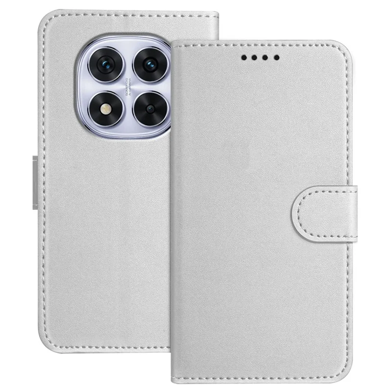 For Xiaomi Redmi Note 14 Pro+ 5G / Xiaomi Poco X7 5G / Xiaomi Redmi Note 14 Pro 5G Leather Case Wallet Stand Solid Color Anti Drop Phone Cover - Black-Cellmalls