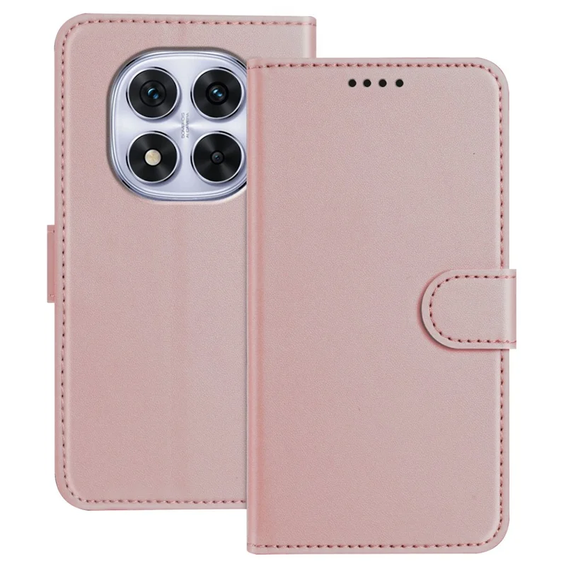 For Xiaomi Redmi Note 14 Pro+ 5G / Xiaomi Poco X7 5G / Xiaomi Redmi Note 14 Pro 5G Leather Case Wallet Stand Solid Color Anti Drop Phone Cover - Black-Cellmalls