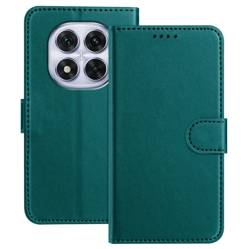 For Xiaomi Redmi Note 14 Pro+ 5G / Xiaomi Poco X7 5G / Xiaomi Redmi Note 14 Pro 5G Leather Case Wallet Stand Solid Color Anti Drop Phone Cover - Black-Cellmalls