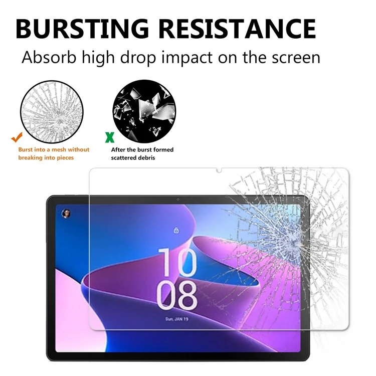 ForLenovo Tab M10 (Gen 3) TB-328FU / TB-328XU 2.5D Straight Edge Tempered Glass Film Scratch-resistant Anti-explosion Full Screen Protector-Cellmalls