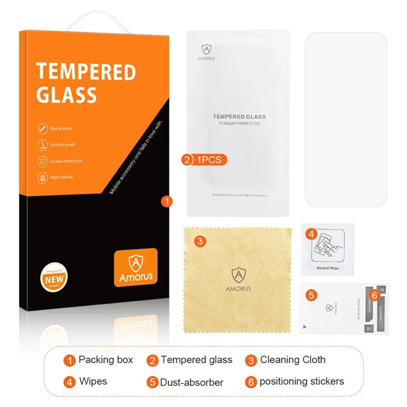 AMORUS For iPhone 17 Air Front Screen Protector 2.5D Arc Edge 9H High Aluminum-Silicon Glass Film-Cellmalls