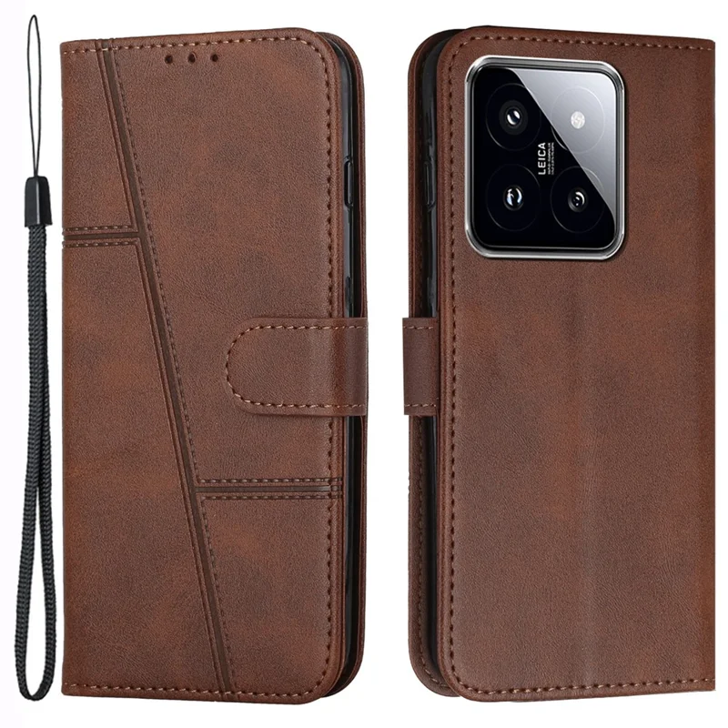 For Xiaomi 14 Cell Phone Case Wallet Stand Full Protection Leather Cover - Black-Cellmalls