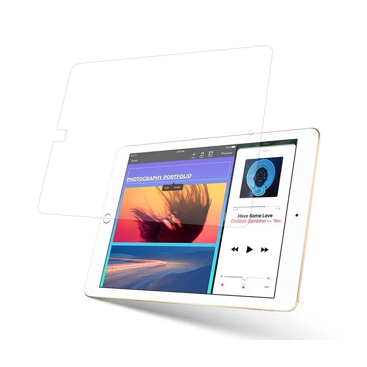 For iPad 9.7 (2018) / 9.7-inch (2017) Clear Anti-scratch LCD Tempered Glass Screen Protector Film 0.3mm (Arc Edge)-Cellmalls