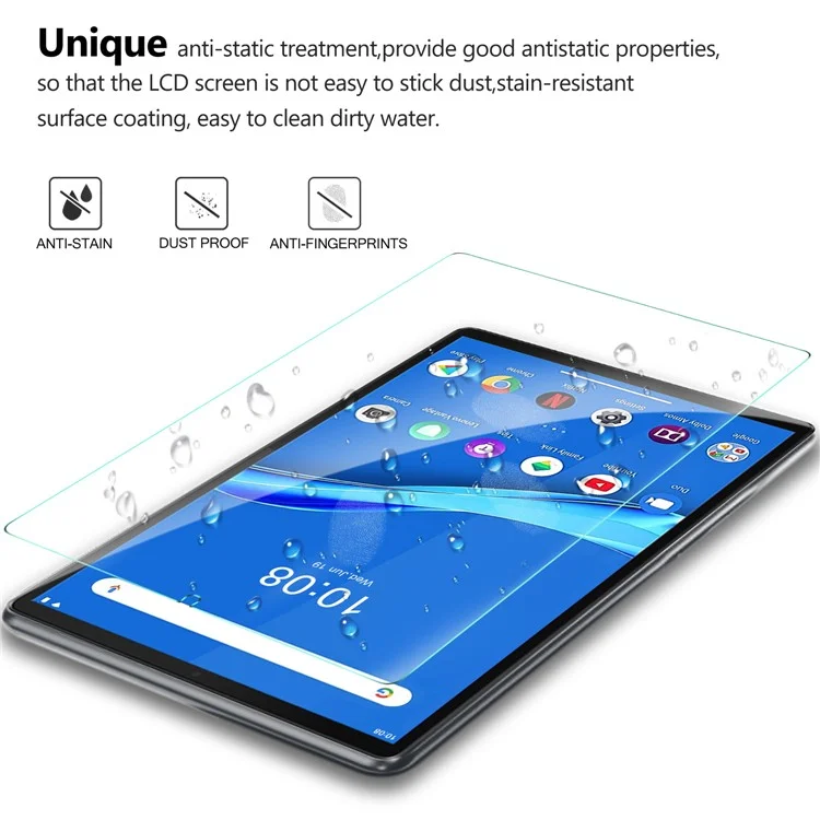 Anti-explosion Anti-scratch Dustproof Straight Edge 9H Tempered Glass Screen Protector Film for Lenovo Tab M10 Plus/Tab K10-Cellmalls