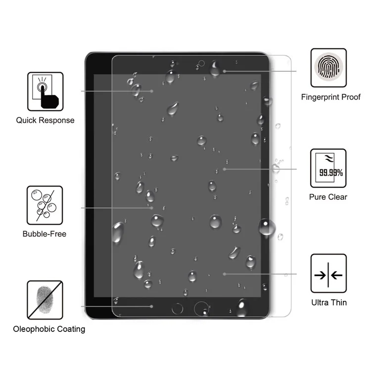 Screen Protector for iPad 10.2 (2021) / (2020) / (2019) Anti-Scratch Dust-Proof 2.5D Arc Edge Tempered Glass Film-Cellmalls