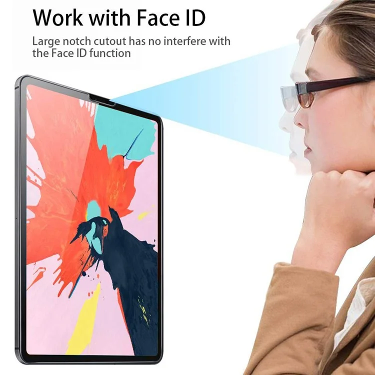 0.3mm Screen Protector for iPad Pro 12.9 (2022) / (2021) / (2020), 2.5D Edge Tempered Glass HD Anti-Scratch Film, Support Face Unlock-Cellmalls