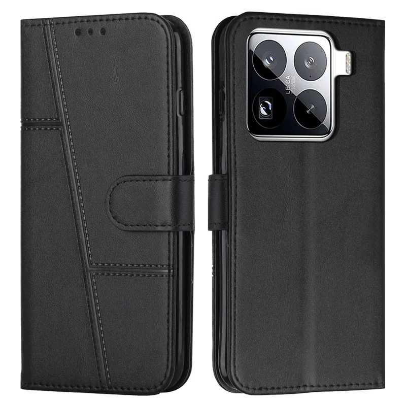 For Xiaomi 15 Pro Case Stand Flip Protective Leather Phone Cover - Black-Cellmalls