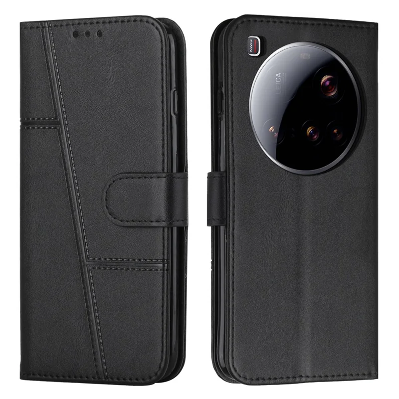 For Xiaomi 15 Ultra Case Leather Stand Protective Phone Cover - Black-Cellmalls