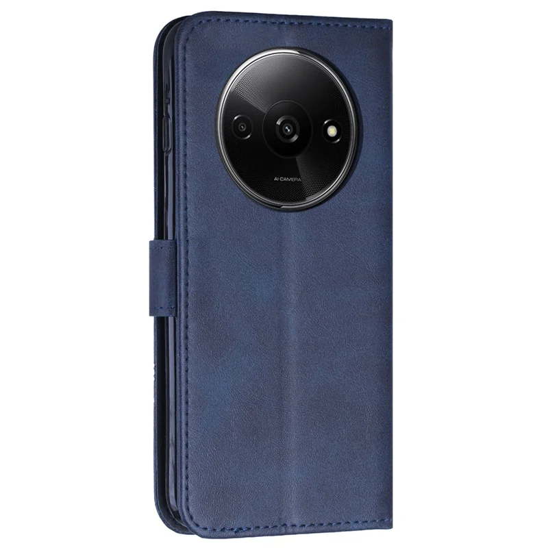 For Xiaomi Redmi A3 4G / Poco C61 4G Case Calf Texture Leather Wallet Phone Cover with Folio Stand - Sapphire-Cellmalls