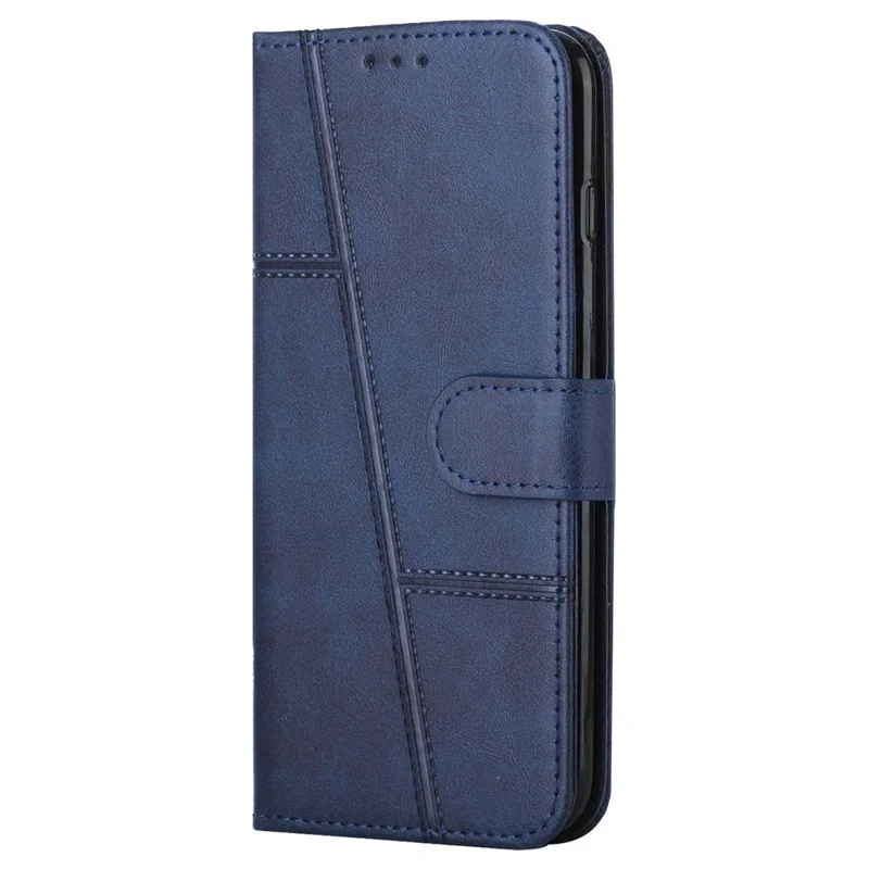 For Xiaomi Redmi A3 4G / Poco C61 4G Case Calf Texture Leather Wallet Phone Cover with Folio Stand - Sapphire-Cellmalls