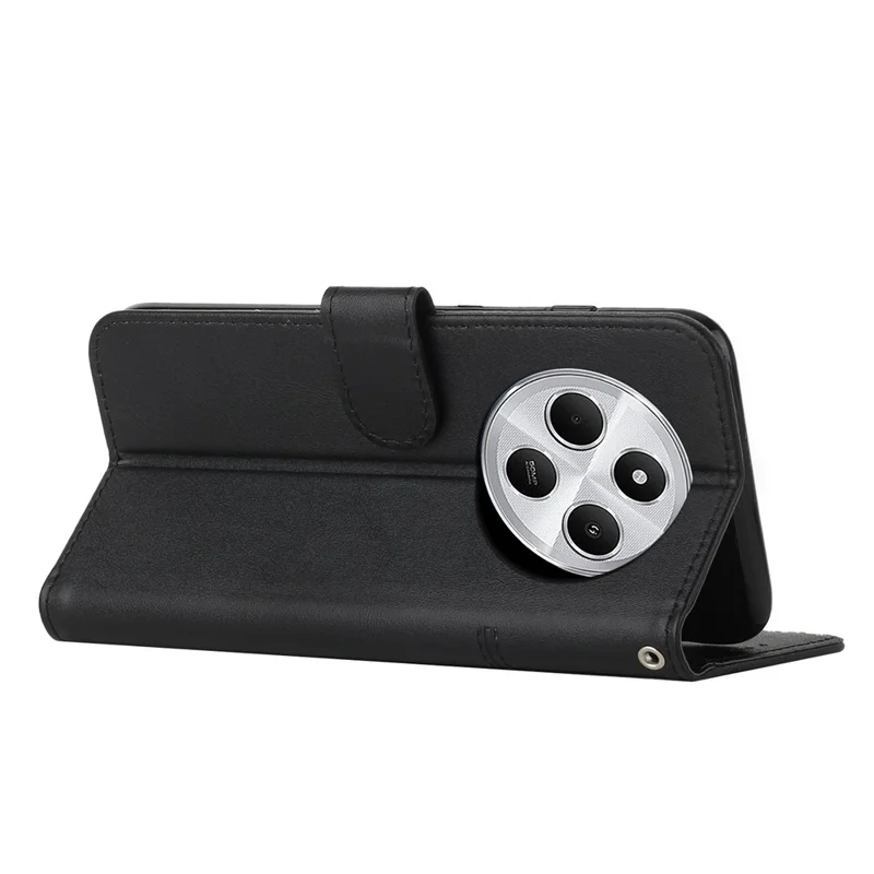 For Xiaomi Poco C75 4G / Redmi 14R 5G / 14C 4G Case Stand Flip Protective Leather Phone Cover - Black-Cellmalls