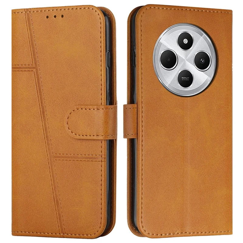 For Xiaomi Poco C75 4G / Redmi 14R 5G / 14C 4G Case Stand Flip Protective Leather Phone Cover - Black-Cellmalls