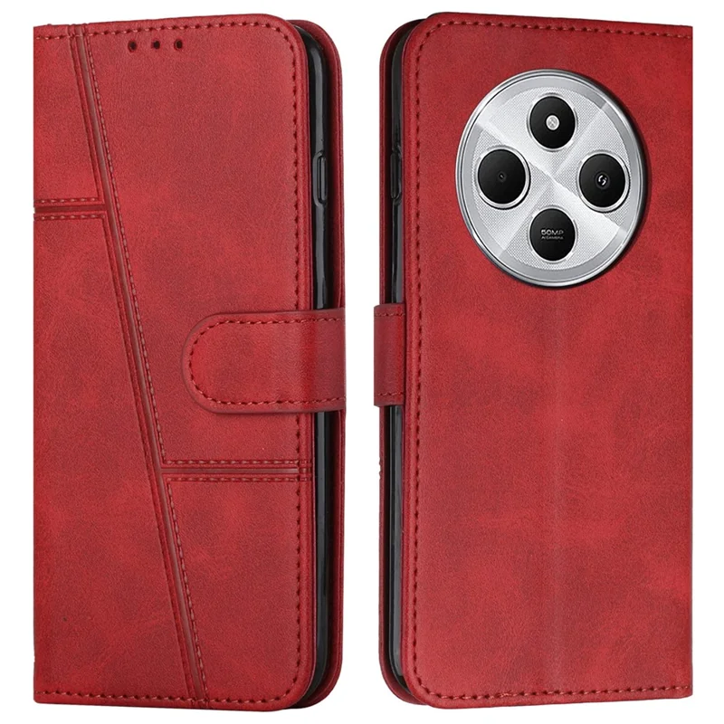 For Xiaomi Poco C75 4G / Redmi 14R 5G / 14C 4G Case Stand Flip Protective Leather Phone Cover - Black-Cellmalls