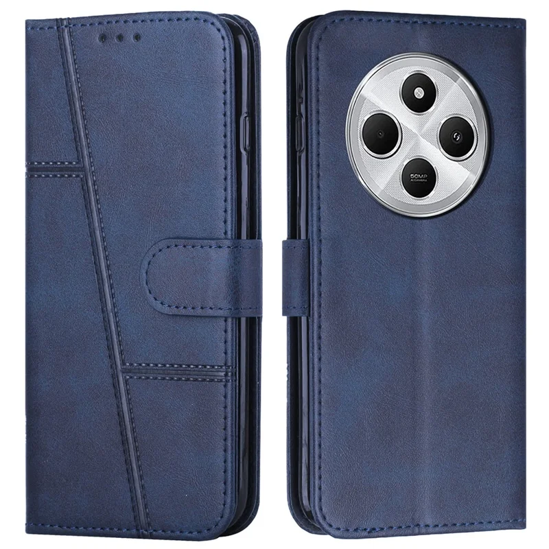 For Xiaomi Poco C75 4G / Redmi 14R 5G / 14C 4G Case Stand Flip Protective Leather Phone Cover - Black-Cellmalls