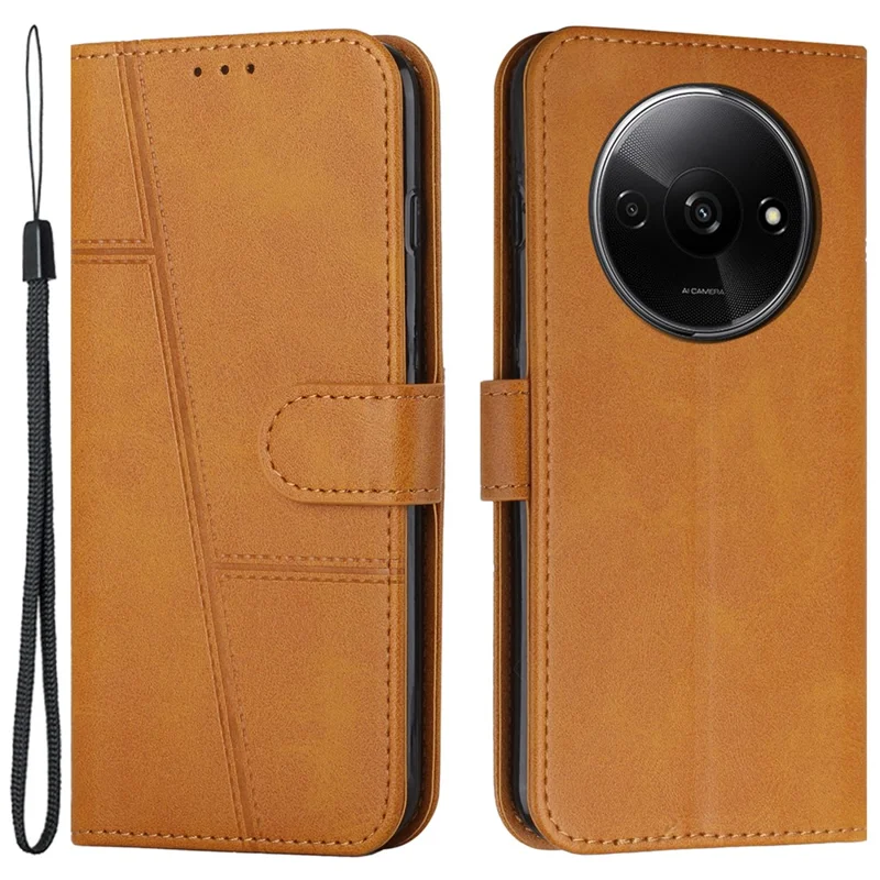 For Xiaomi Redmi A3 4G / Poco C61 4G Case Calf Texture Leather Wallet Phone Cover with Folio Stand - Sapphire-Cellmalls