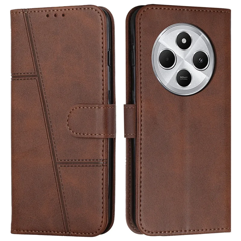 For Xiaomi Poco C75 4G / Redmi 14R 5G / 14C 4G Case Stand Flip Protective Leather Phone Cover - Black-Cellmalls