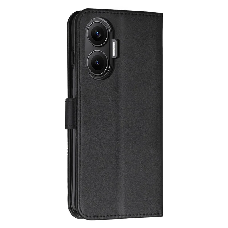 For Xiaomi Poco F7 5G  /  Redmi Turbo 4 Pro 5G Leather Phone Case Foldable Stand Wallet Flip Cover with Strap - Black-Cellmalls