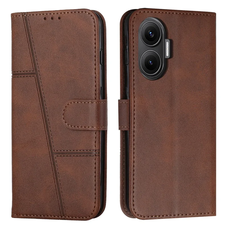 For Xiaomi Poco F7 5G  /  Redmi Turbo 4 Pro 5G Leather Phone Case Foldable Stand Wallet Flip Cover with Strap - Black-Cellmalls