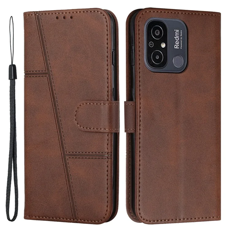 Shockproof Phone Case For Xiaomi Redmi 12C 4G / 11A 4G Magnetic Leather Flip Phone Cover Wallet Stand - Black-Cellmalls