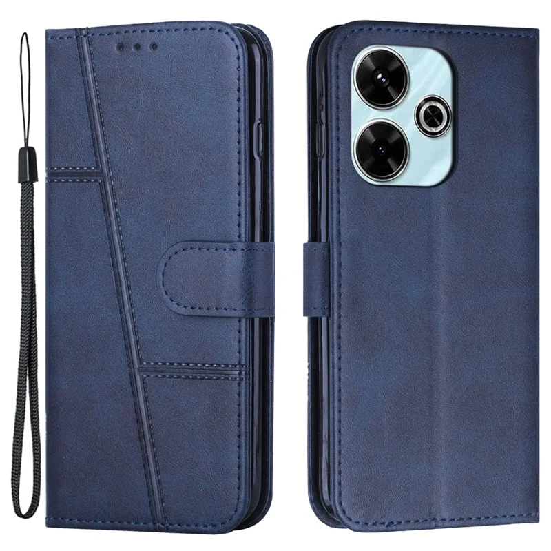 For Xiaomi Redmi 13 5G / 13 4G / Note 13R 5G / Poco M6 4G Case Wallet PU Leather Phone Stand Cover - Sapphire-Cellmalls