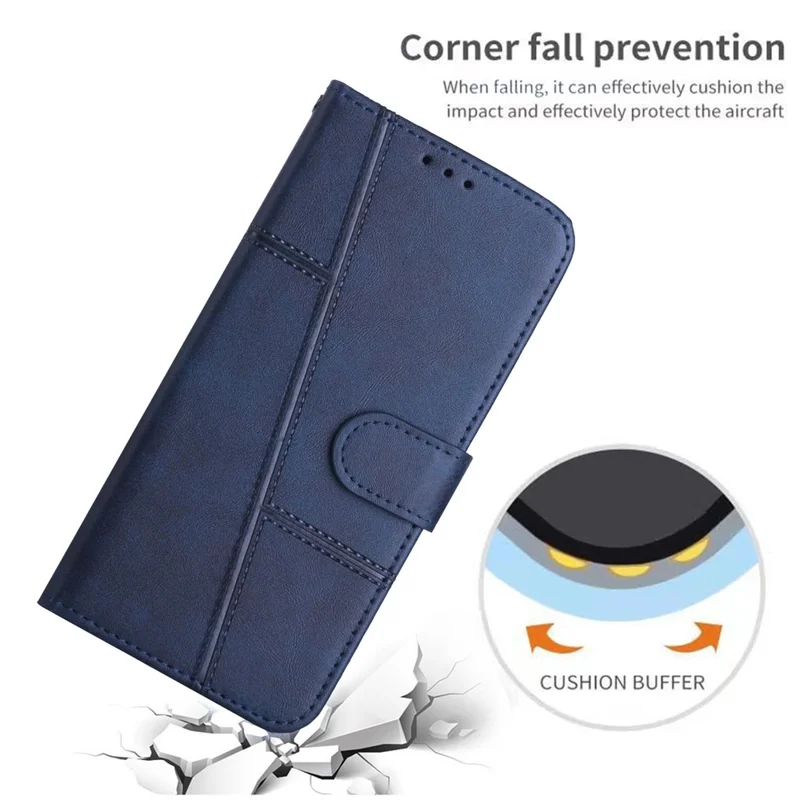 For Xiaomi Redmi 13 5G / 13 4G / Note 13R 5G / Poco M6 4G Case Wallet PU Leather Phone Stand Cover - Sapphire-Cellmalls