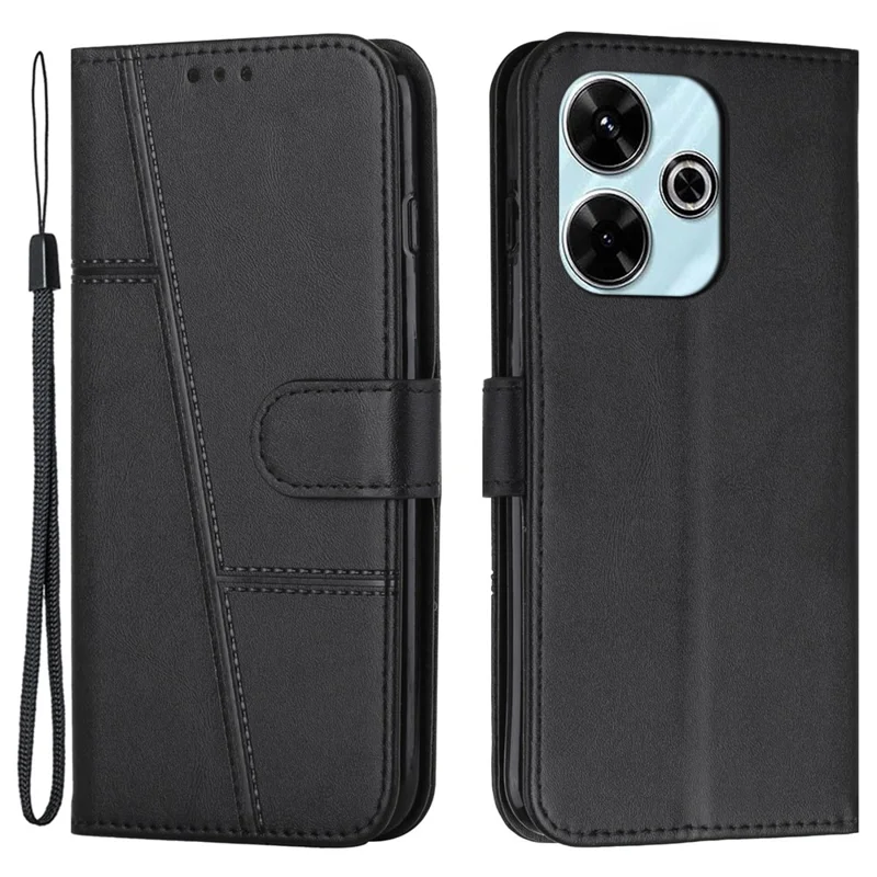 For Xiaomi Redmi 13 5G / 13 4G / Note 13R 5G / Poco M6 4G Case Wallet PU Leather Phone Stand Cover - Sapphire-Cellmalls