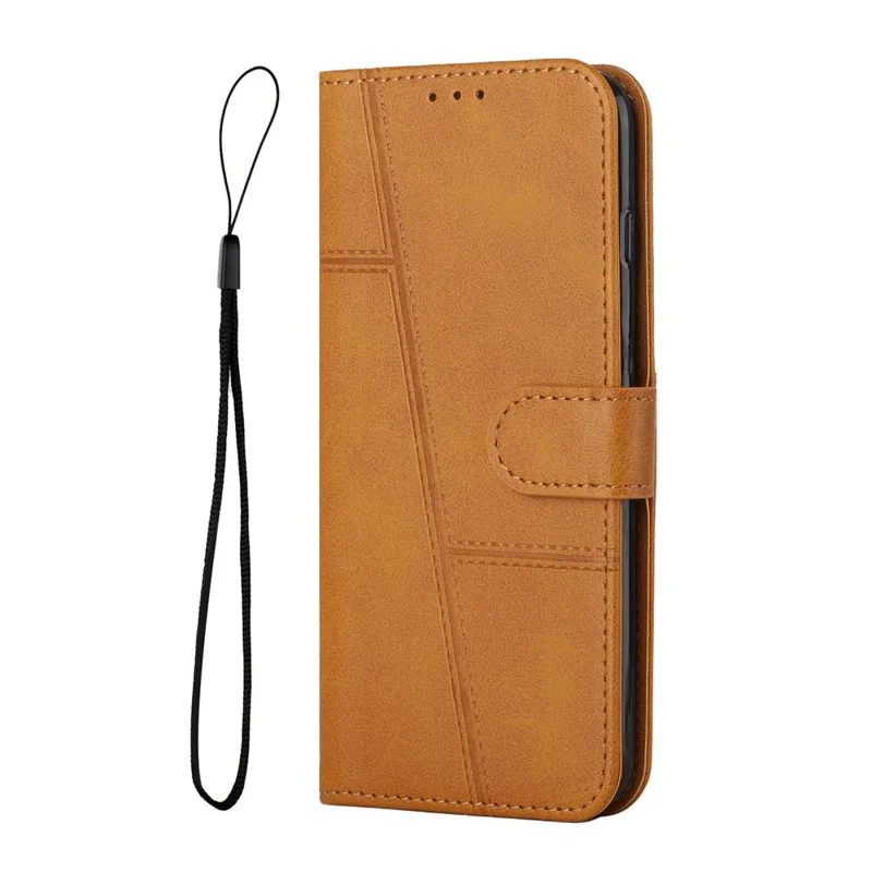 For Xiaomi Redmi 15C 4G (Global) (171mm) / Poco C85 4G Leather Phone Case Foldable Stand Wallet Flip Cover with Strap - Yellow-Cellmalls