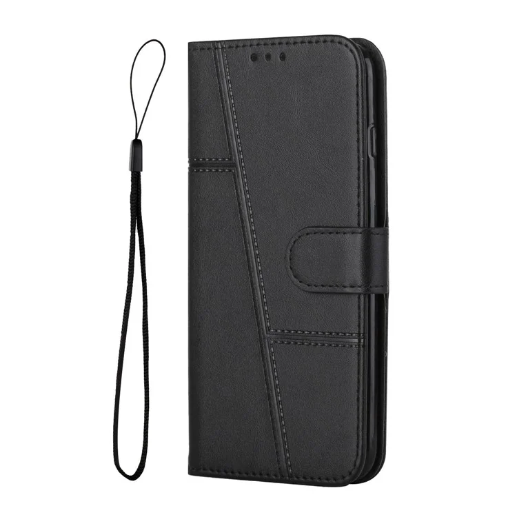 Shockproof Phone Case For Xiaomi Redmi 12C 4G / 11A 4G Magnetic Leather Flip Phone Cover Wallet Stand - Black-Cellmalls