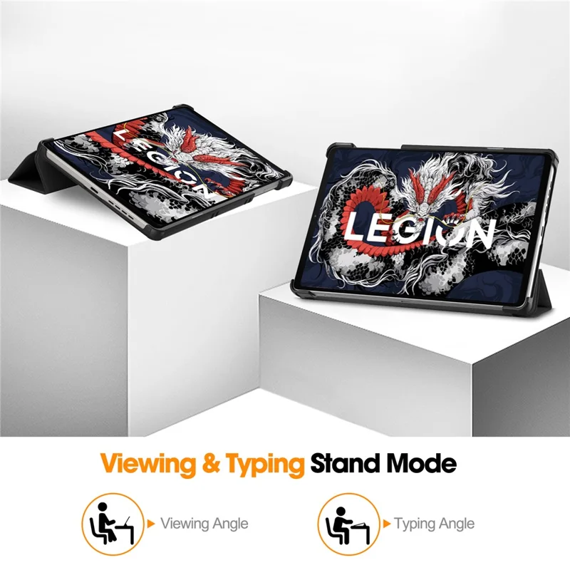 For Lenovo Legion Y700 (2025) Case Anti-Drop Leather Stand Tablet Cover - Black-Cellmalls