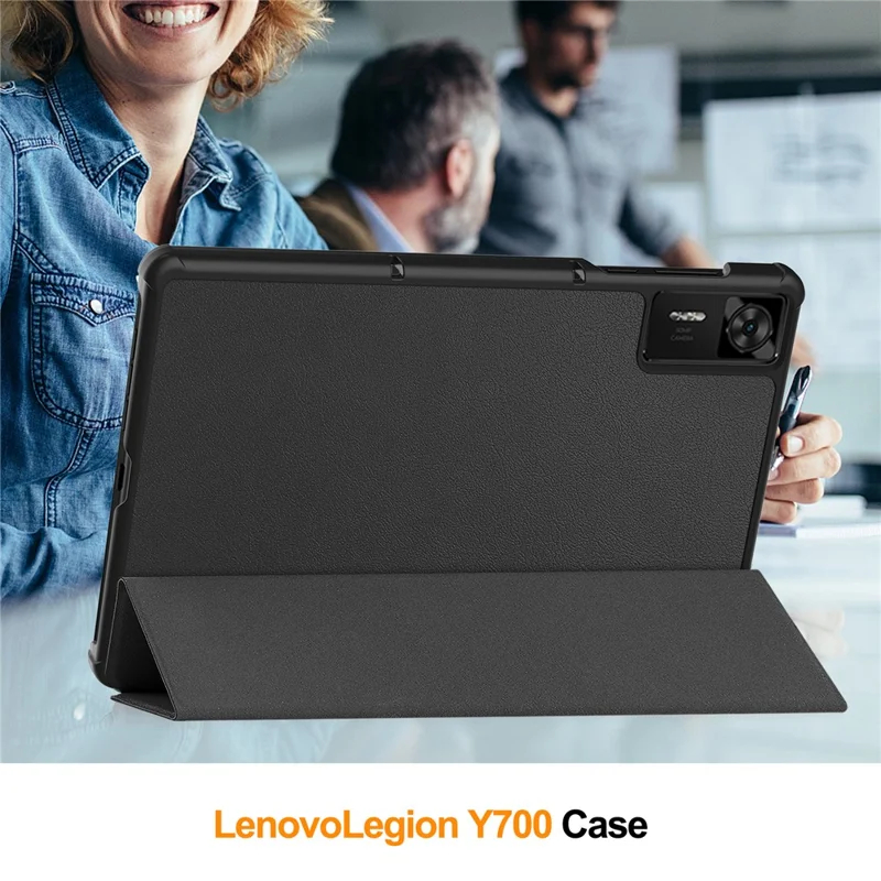 For Lenovo Legion Y700 Gen 4 Case Anti-Drop Leather Stand Tablet Cover - Black-Cellmalls