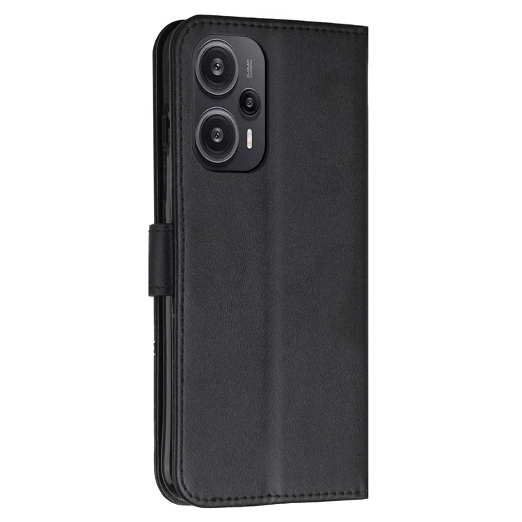 For Xiaomi Redmi Note 12 Turbo / Poco F5 5G PU Leather Case Wallet Stand Protective Phone Cover - Black-Cellmalls