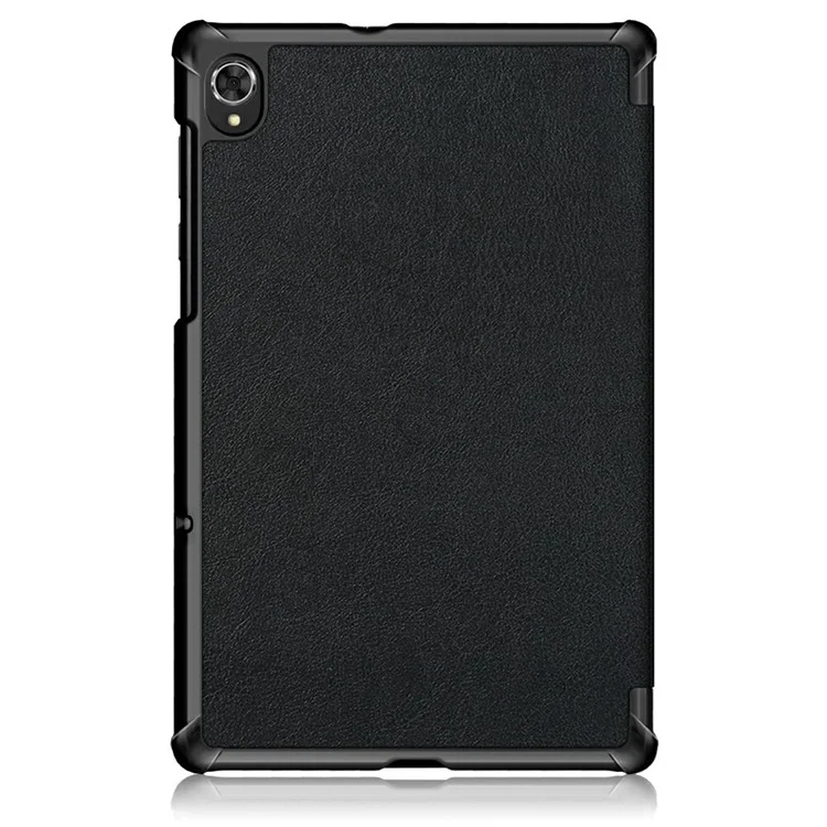 Tri-fold Soft Leather Flip Stand Smart Protective Cover with Sleep / Wake Feature for Lenovo Tab K10/Tab M10 Plus - Black-Cellmalls