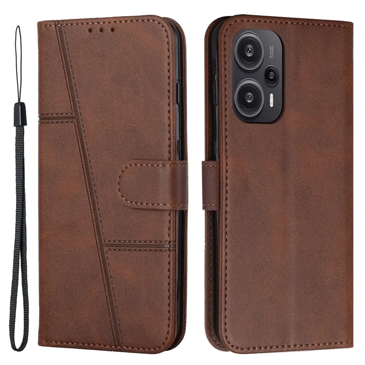 For Xiaomi Redmi Note 12 Turbo / Poco F5 5G PU Leather Case Wallet Stand Protective Phone Cover - Black-Cellmalls