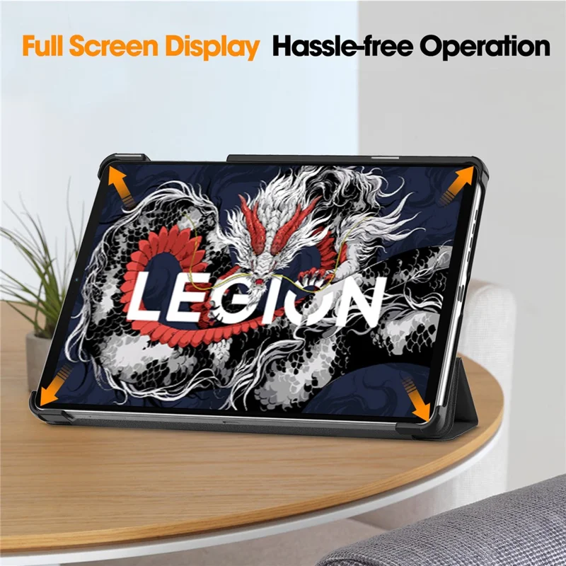 For Lenovo Legion Y700 (2025) Case Anti-Drop Leather Stand Tablet Cover - Black-Cellmalls
