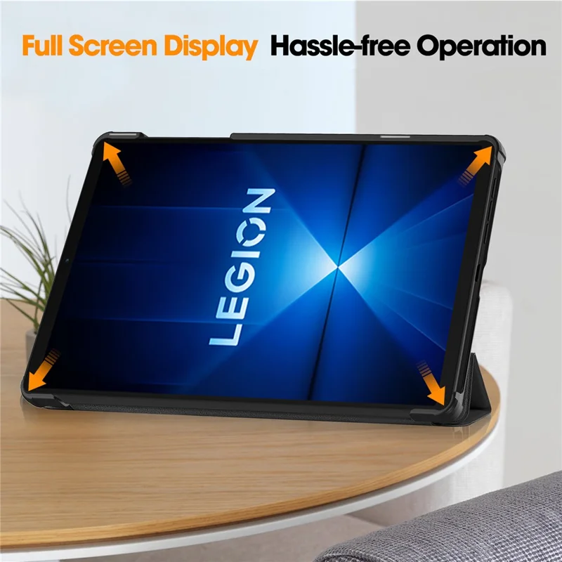 For Lenovo Legion Y700 Gen 4 Case Anti-Drop Leather Stand Tablet Cover - Black-Cellmalls