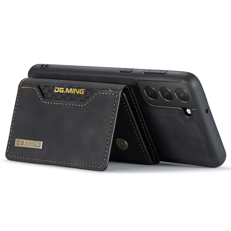 DG.MING M2 Series for Samsung Galaxy S24 Kickstand Case Wallet Detachable 2-in-1 Phone Cover - Black-Cellmalls