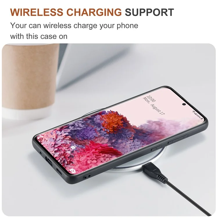 DG.MING M2 Series Wireless Charging Detachable Wallet 2-in-1 Shockproof Hybrid Phone Cover Shell with Horizontal-Viewing Kickstand for Samsung Galaxy S20 4G/S20 5G - Black-Cellmalls