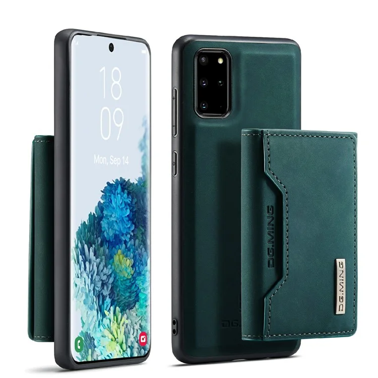 DG.MING M2 Series Anti-drop Magnetic Wallet Design with Kickstand  Leather Coated Hybrid Case for Samsung Galaxy S20 Plus - Red-Cellmalls