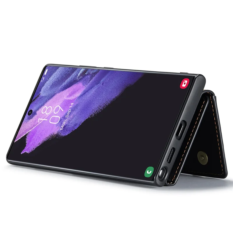 DG.MING M2 Series for Samsung Galaxy S24 Ultra Case Kickstand Cover with Detachable Magnetic Wallet - Black-Cellmalls