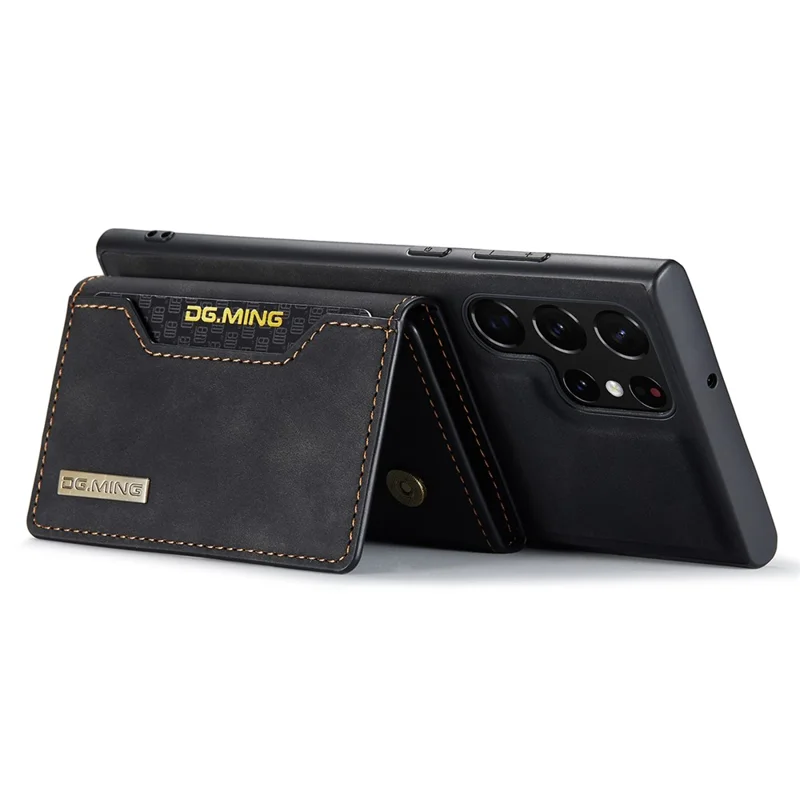 DG.MING M2 Series for Samsung Galaxy S24 Ultra Case Kickstand Cover with Detachable Magnetic Wallet - Black-Cellmalls