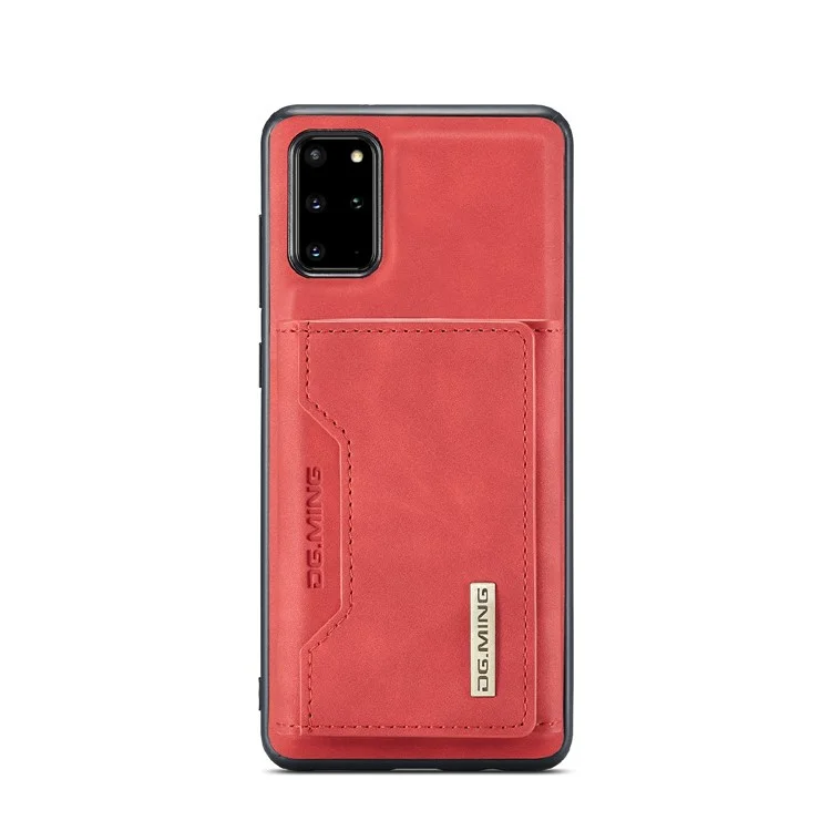 DG.MING M2 Series Anti-drop Magnetic Wallet Design with Kickstand  Leather Coated Hybrid Case for Samsung Galaxy S20 Plus - Red-Cellmalls