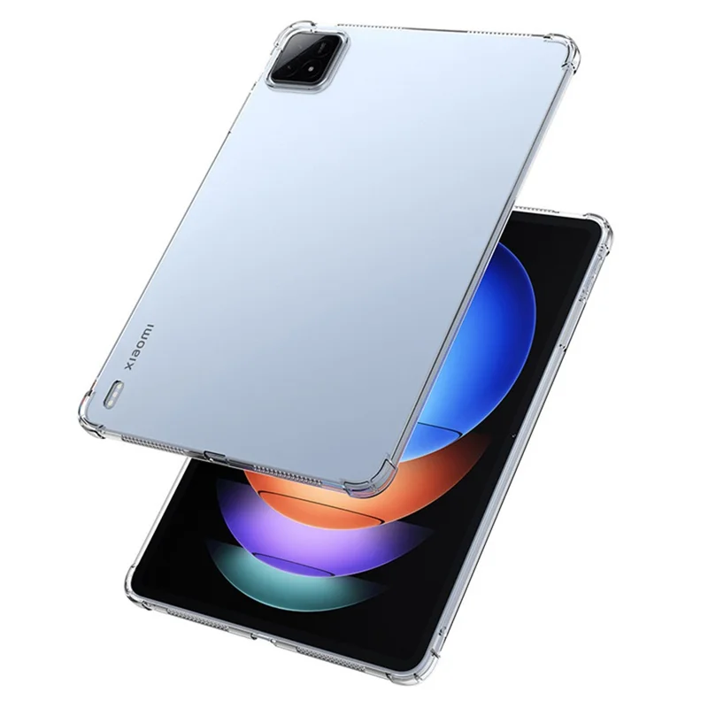 For Xiaomi Pad 6S Pro 12.4 Case Four Corner Protection Soft TPU Clear Tablet Back Cover-Cellmalls