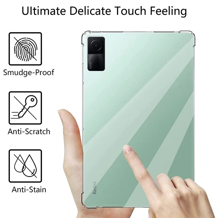 For Xiaomi Redmi Pad Soft TPU Tablet Case Reinforced Corners Anti-drop Transparent Tablet Cover-Cellmalls